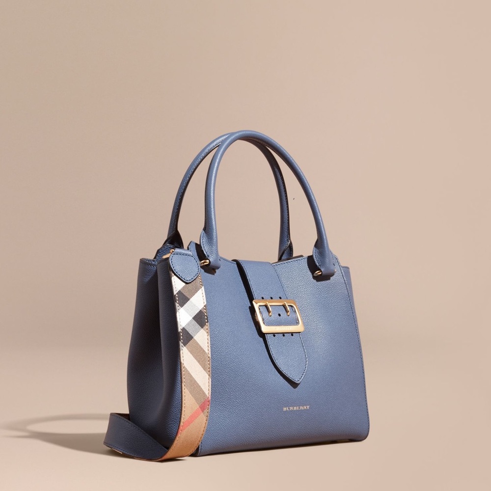 Burberry Medium Buckle Tote Soft Grain Leather